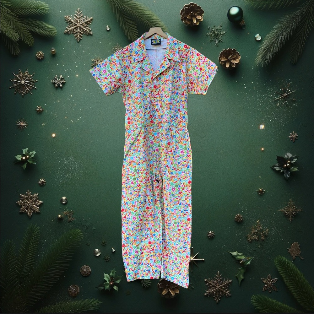 Big Bud Press Rainbow Blossom Short Sleeve Jumpsuit Size 2XL